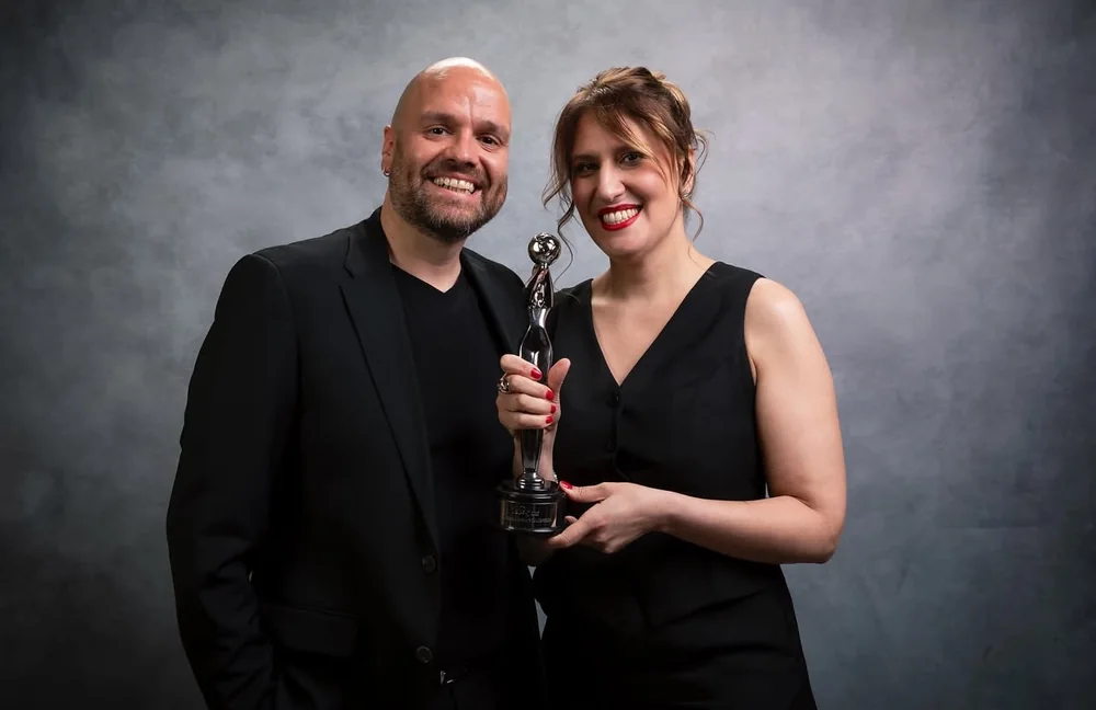 Retrato de Teresa Bellón y César F. Calvillo.